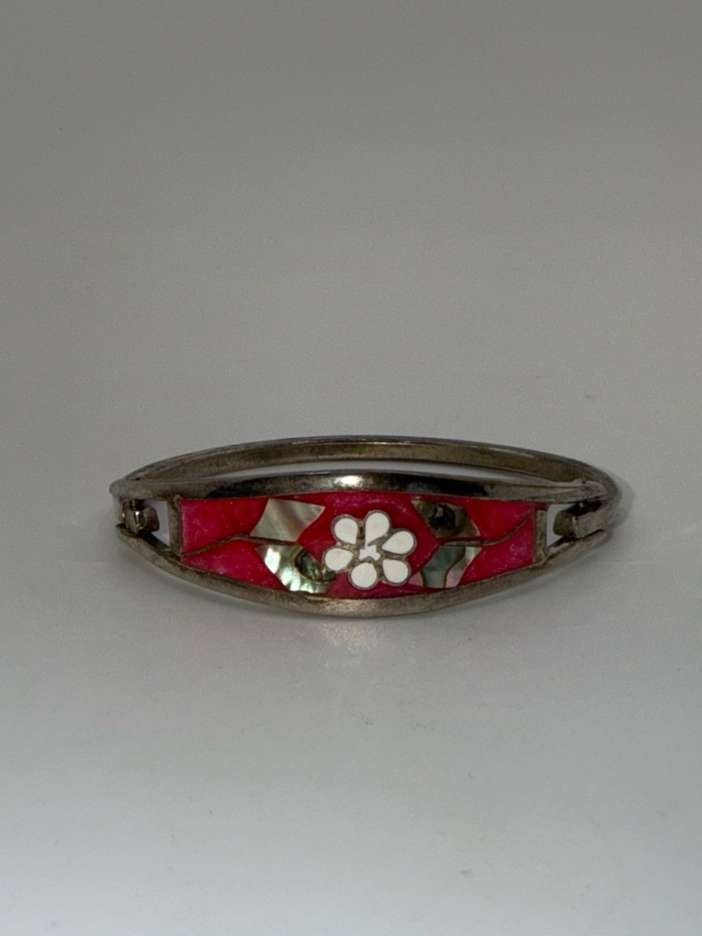 Vintage Alpaca Hinge Bracelet